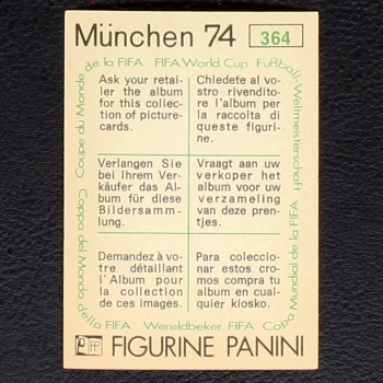 Preview: Jan Pivarnik Sticker No. 364 Panini - München 74