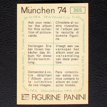 Preview: Pavel Stratil Sticker No. 365 Panini - München 74