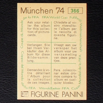 Preview: Bobby Moore Sticker No. 366 Panini - München 74