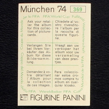 Preview: Martin Peters Sticker No. 369 Panini - München 74