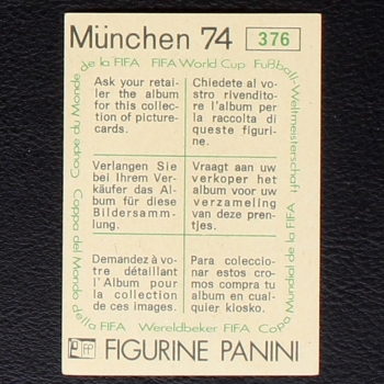 Preview: Henri Michel Sticker No. 376 Panini - München 74