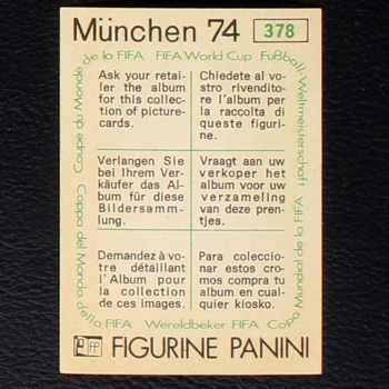 Preview: France Wappen Sticker No. 378 Panini - München 74
