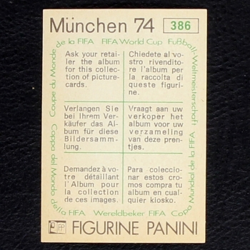 Preview: Ferenc Bene Sticker No. 386 Panini - München 74