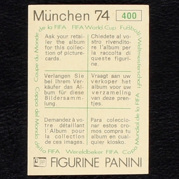 Antonio Simoes Sticker No. 400 Panini - München 74
