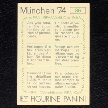 Preview: Horst-Dieter Höttges Sticker No. 86 Panini - München 74