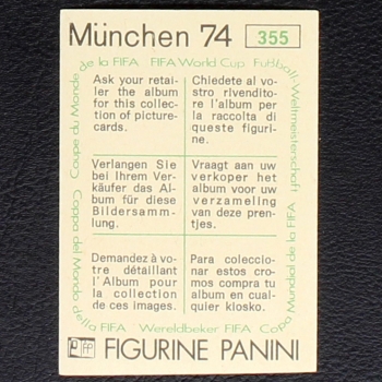 Preview: Leon Semmeling Sticker No. 355 Panini - München 74
