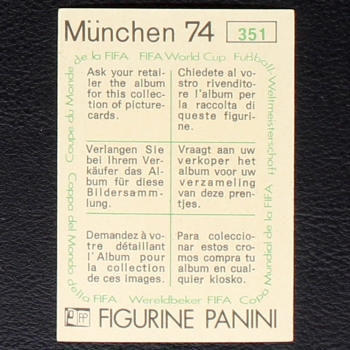 Preview: Paul van Himst Sticker No. 351 Panini - München 74