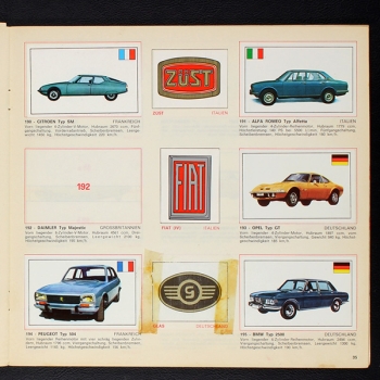 Automobile Panini Sticker Album teilgefüllt -57