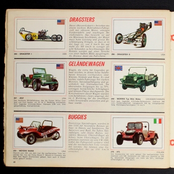Automobile Panini Sticker Album teilgefüllt -57
