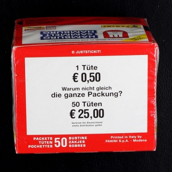 Hamburg sammelt Panini Box mit 50 Sticker Tüten