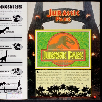 Preview: Jurassic Park Merlin Sticker Album komplett