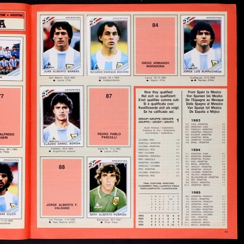 Mexico 86 Panini Sticker Album teilgefüllt