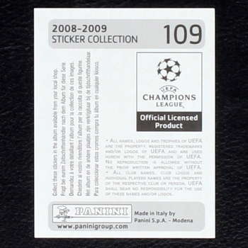 Lionel Messi Panini Sticker No. 109 - Champions League 2008