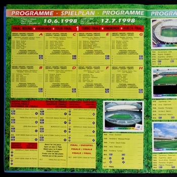 Preview: France 98 Panini Sticker Album fast komplett -11 o.I.