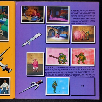 Turtles Panini album with stickers