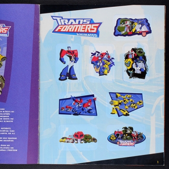 Transformers Animated Panini sticker album complete