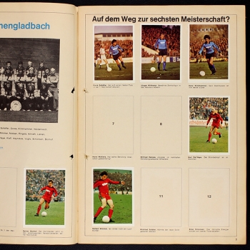 Preview: Fußball Bundesliga 1977 Bergmann Sticker Album teilgefüllt