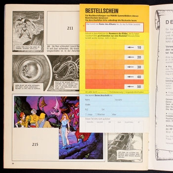 Masters of the Universe Panini Sticker Album teilgefüllt