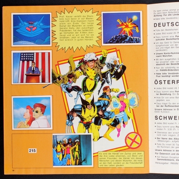 X-Men Panini Sticker Album teilgefüllt