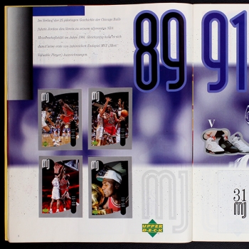 Preview: Michael Jordan Upper Deck Sticker Album teilgefüllt