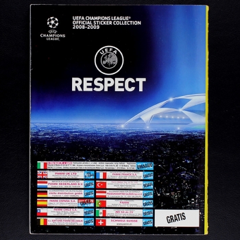 Champions League 2008 Panini Sticker Album teilgefüllt