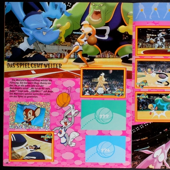 Space Jam Upper Deck Sticker Album teilgefüllt