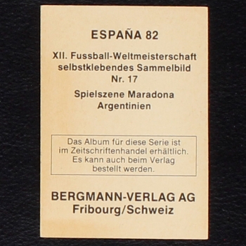 Preview: Maradona Bergmann Sticker No. 17 - Espana 82