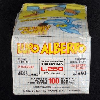 Preview: Lupo Alberto Panini Box mit 100 Sticker Tüten
