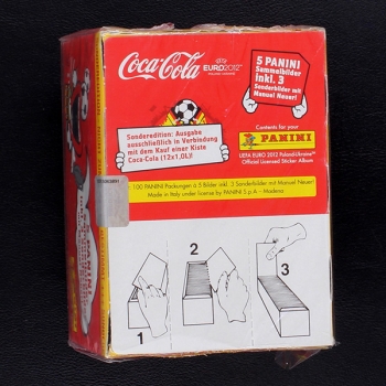Euro 2012 Panini Box mit 100 Sticker Tüten - Coca Cola Version