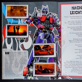 Transformers Merlin Sticker Album komplett