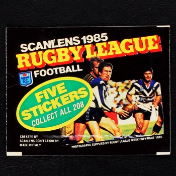 Rugby League 1985 Panini Sticker Tüte