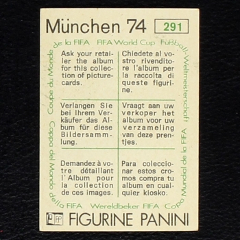 Preview: Giuseppe Sabadini Sticker No. 291 Panini - München 74