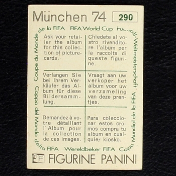 Preview: Luciano Spinosi Sticker No. 290 Panini - München 74