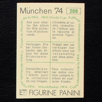 Preview: Dino Zoff Sticker No. 288 Panini - München 74