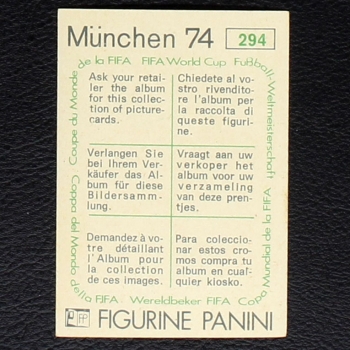 Preview: Francesco Morini Sticker No. 294 Panini - München 74