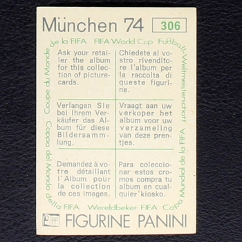 Preview: Luigi Riva Sticker No. 306 Panini - München 74