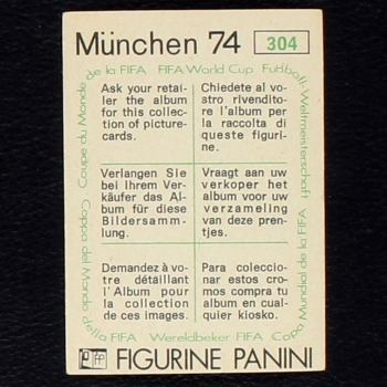 Preview: Pietro Anastasi Sticker No. 304 Panini - München 74