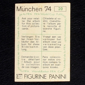Preview: Rimet 1934 Sticker No. 20 Panini - München 74