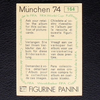 Preview: Rivelino Sticker No. 164 Panini - München 74