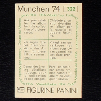 Preview: Francisco Sa Sticker No. 322 Panini - München 74
