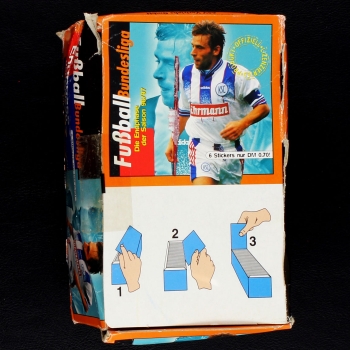 Fußball Endphase 96-97 Panini Box mit 100 Sticker Tüten