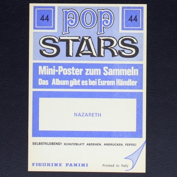 Nazareth Panini Sticker No. 44 - Pop Stars