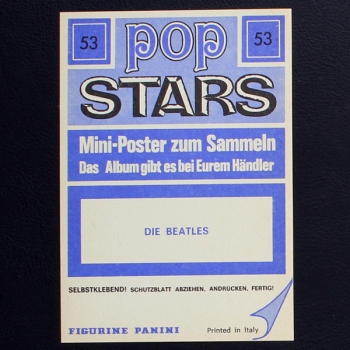 Die Beatles Panini Sticker No. 53 - Pop Stars