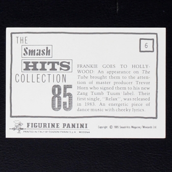 Frankie goes to Hollywood Panini Sticker No. 6 - Smash Hits 85