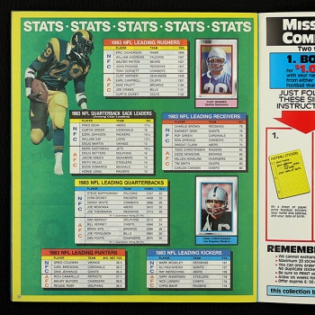 Football NFL 1984 Topps Sticker Album komplett