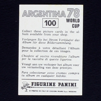 Argentina 78 No. 100 Panini sticker Claudio Gentile