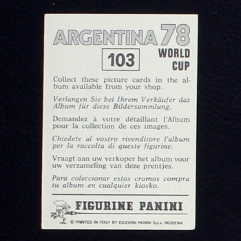 Preview: Argentina 78 No. 103 Panini sticker Gaetano Scirea