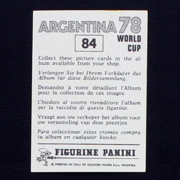 Argentina 78 No. 084 Panini sticker Marius Tresor