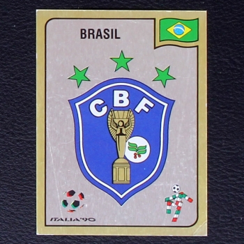 Italia 90 No. 191 Panini sticker Brasil badge