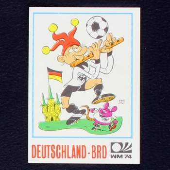 Deutschland Karikatur Sticker Nr. 81 Panini - München 74